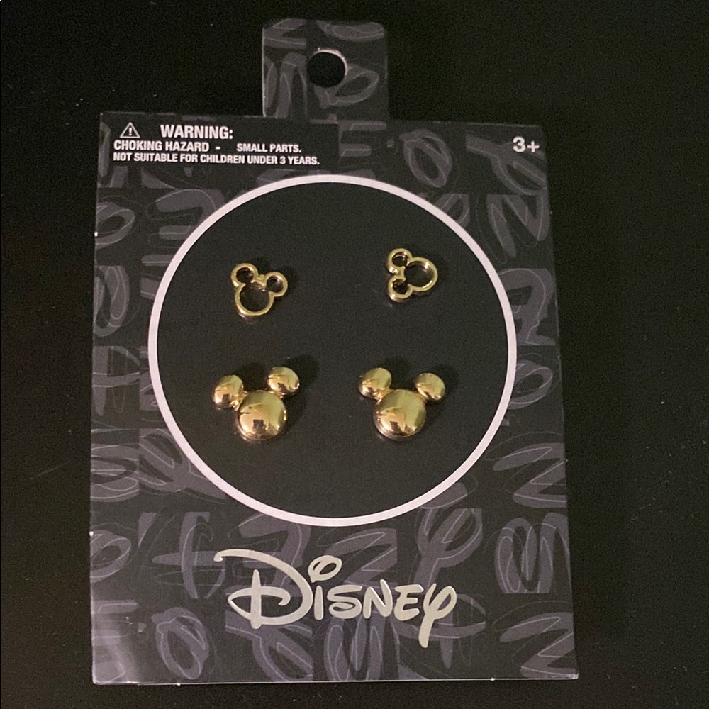Disney Earrings Gold-Tone Mickey Mouse (2 Pairs)